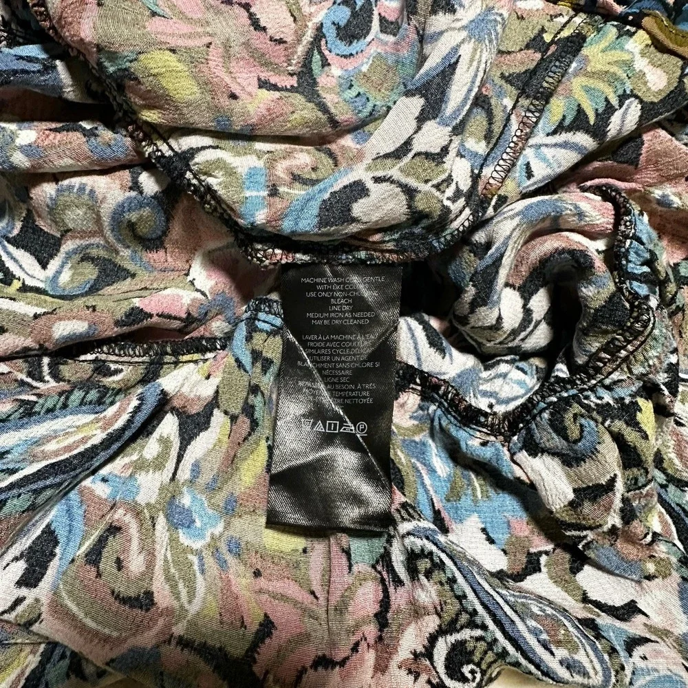 Anthropologie Floral Paisley Mini Dress in Black, Blue, Pink, Olive - Picture 8 of 11